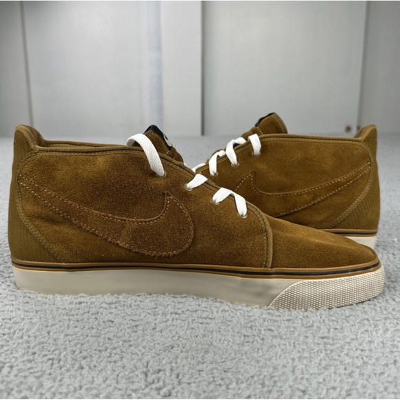 Nike Toki Mid Golden Hops‎ Suede Shoes Men 12 Beige Wheat White Trim 385444-700 - Picture 1 of 12